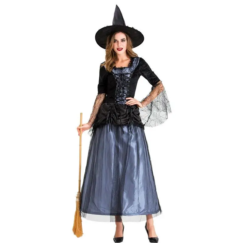 Новый костюм ведьмы для взрослых и женщин на Хэллоуин, черный кружевной костюм Me Dr, женский модный традиционный китайский сценический костюм