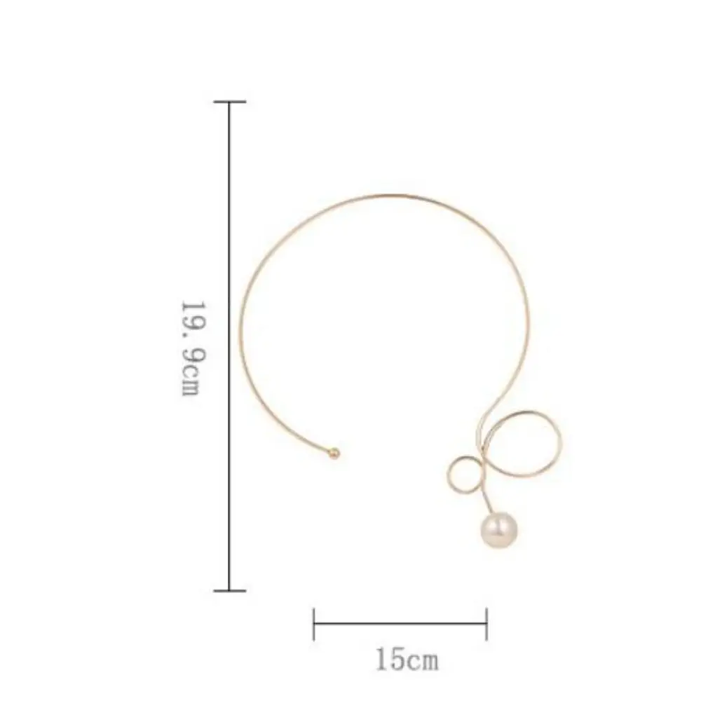 Корейское жемчужное колье с бантом в стиле панк, большой крутящий момент, имитация ожерелья, металлические ювелирные аксессуары