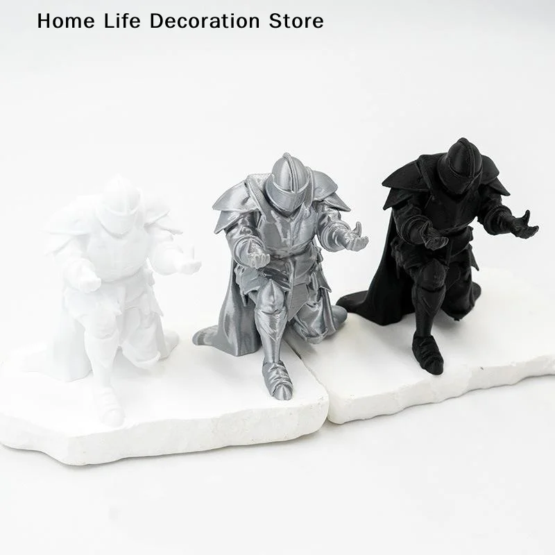 【TG】Creative Ninja-Style Single Kneeling Knight Pen Holder Armor Knight Kneeling Figurine Pen Holder Desktop Stand Storage Decor