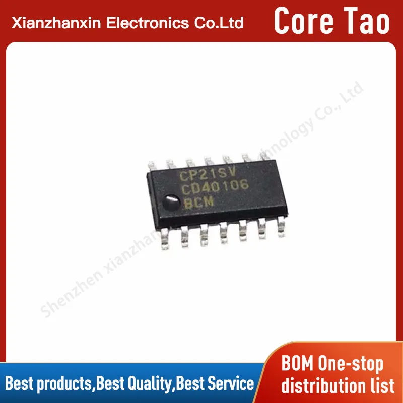 5pcs/lot CD40106 CD40106BCM CD40106BCMX SOP-14 Six Schmitt trigger