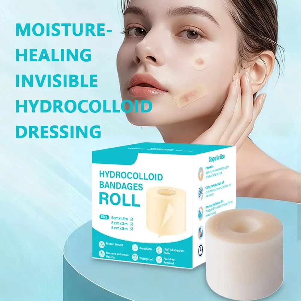 1Pcs Hydrocolloid Roll Invisible Hydrocolloid Dressing With Self-Adhesive Bed Sore Bandages For Wound Care Hydrocolloid Patch