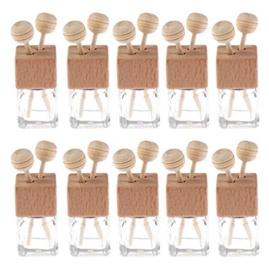 

0 Pack, 8ml Clear Glass Car Air Freshener Perfume Clip Diffuser, Empty Essential Oil Perfume Vials Diffuser Vent Outlet, Thick