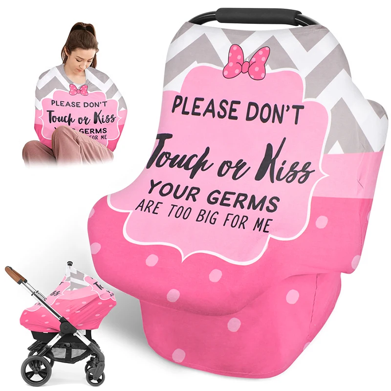 Multi Use Infant Carseat Canopy for Newborn Carrier Stroller Shopping Cart No Touch Sign Car Seat Cover for Babies Mom Nursing