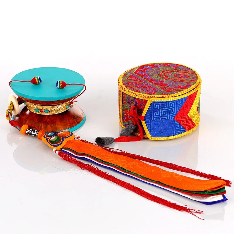 Nepalese tambourine, sheepskin  broken French , round drum, copper gilt inlaid greenstone drum, French drum set,