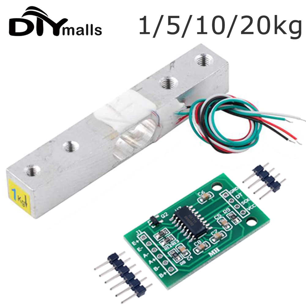 

1KG 5KG 10KG 20KG Load Cell HX711 AD Module Weight Sensor Electronic Scale Aluminum Alloy Weighing Pressure Sensor YZC131