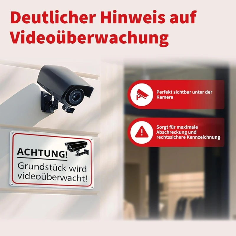 2pcs 30x20cm Sign Video Surveillance Warning This Be Video Surveillance Sign for Private Property PVC Safety Sign-A21R