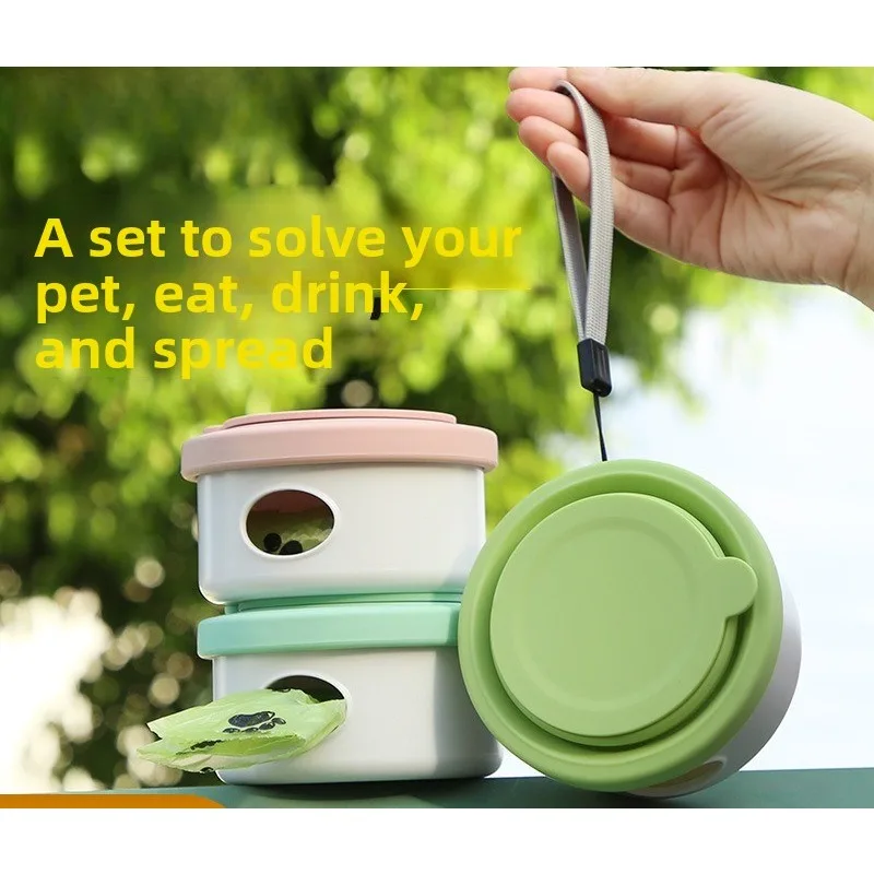 

Portable pet-walking box, dog bowl, portable snack cup, water cup for going out, folding dog food bowl, pet bowl