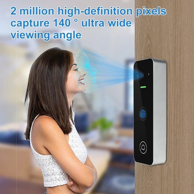 Videocitofono Controllo accessi Tastiera Campanello visivo Tuya Smart Wifi RFID Citofono con impronte digitali a cifre per esterni