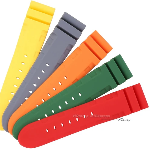 Imagen 2 del producto Correa de silicona suave de 22mm, 24mm y 26mm, pulsera para reloj Panerai, pulsera de repuesto Universal, cinturón deportivo de goma para hombres y mujeres