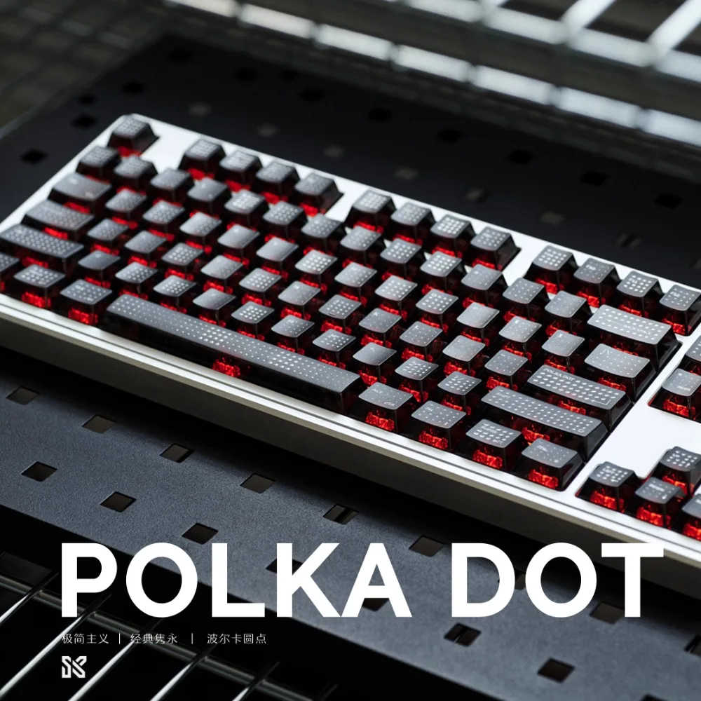 POLKADOT Theme Keycap PC Cherry Profile Original Factory Height Custom Translucent Mechanical Keyboard Accessories Simple Style