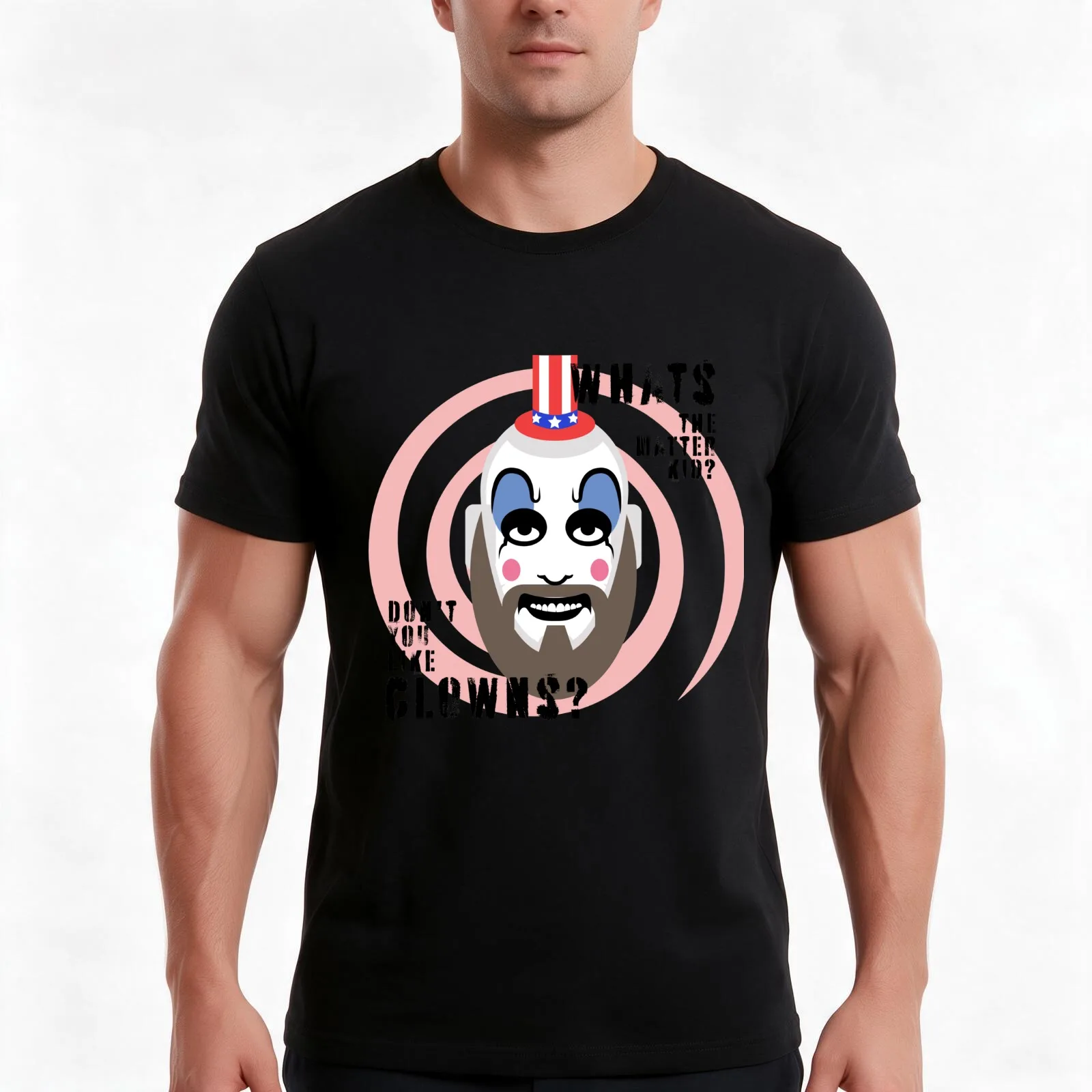 Captain Spaulding- Don't You Like Clowns? T-Shirt, Summer Casual Cotton Tee, Oversized Streetwear Tops, Vintage Graphic Print