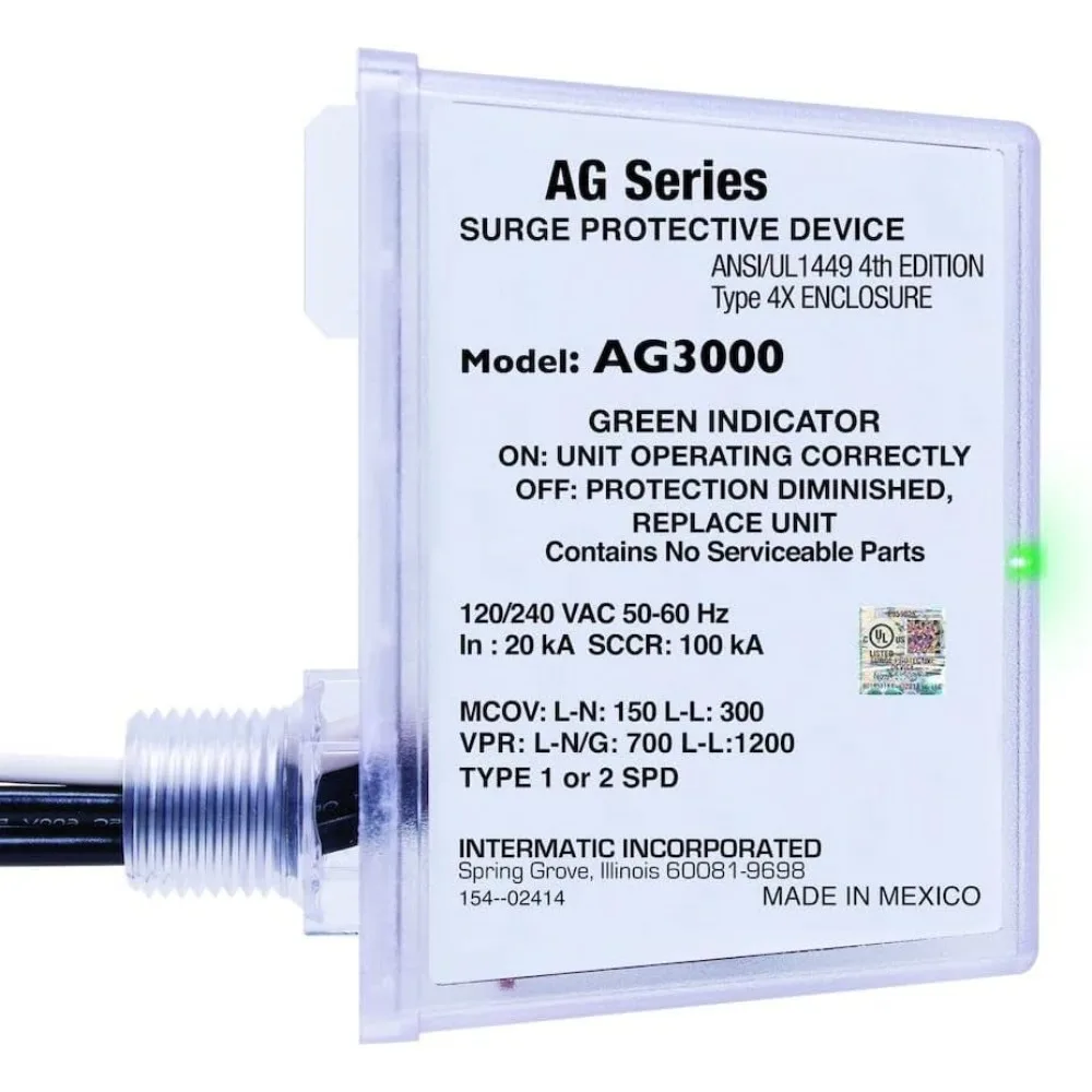 

AG3000 Универсальное устройство защиты от перенапряжения HVAC, 120/240 В переменного тока — комплексная защита от перенапряжения, технология TPMOV