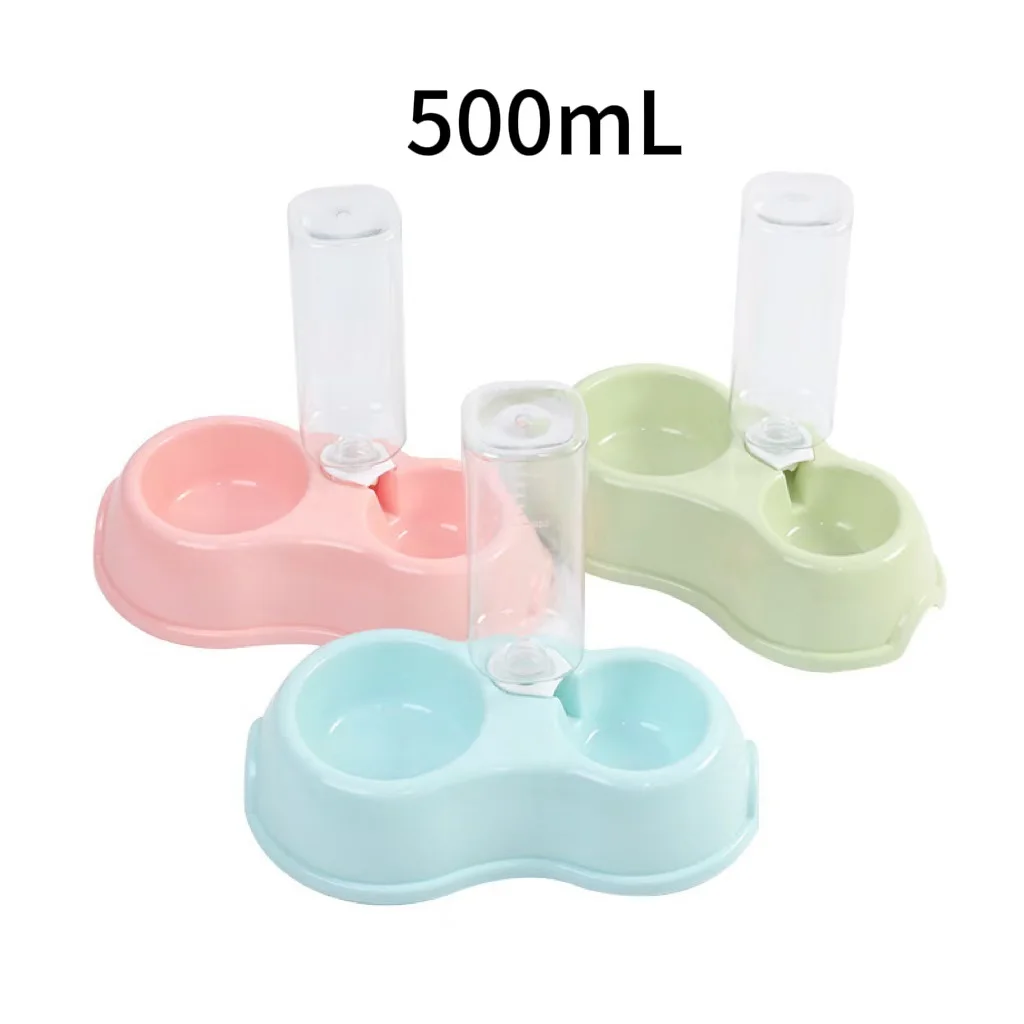 Pet Water Dispenser Feeder Cat dog Water Bowl Double Bowl Plastic Automatic Water Bottle Dog Bowl Pet Supplies New Macaron Color