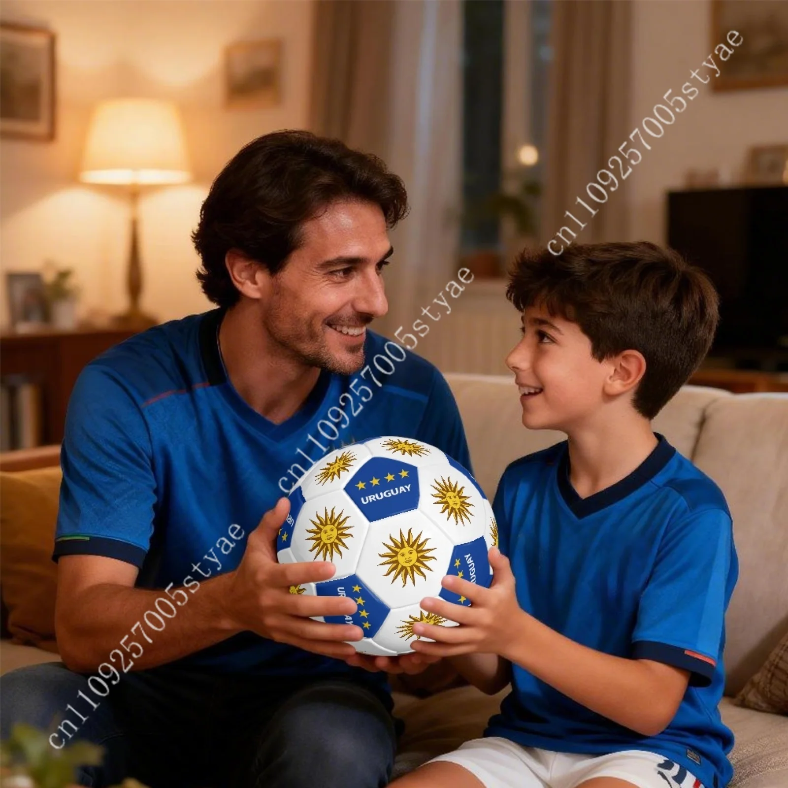 Uruguay Flag Uruguayan Soccer Ball Leather Football Light Sport Equipment Durable Soccer Balls for Indoor Outdoor Match Training 2