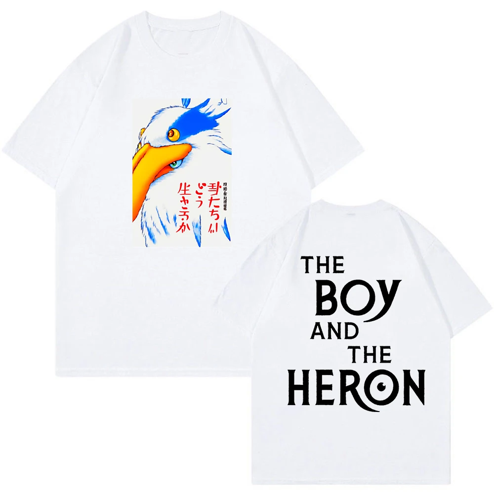

2023 Japan The Boy and the Heron T-shirt Anime Movie Crewneck Short Sleeve Streetwear Men Women's Tshirt Harajuku Clothes