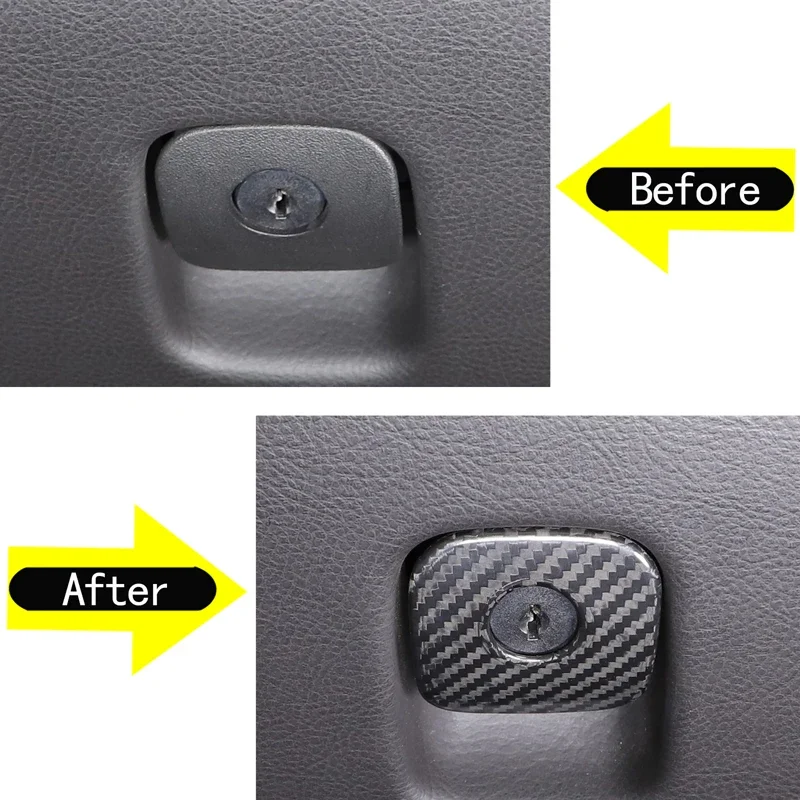 

1Pcs Real carbon fiber For 2005-2013 Chevrolet Corvette C6 car styling passenger glove box handle cover sticker car accessories