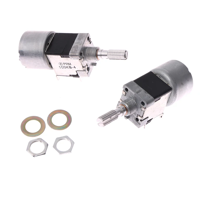 1PC RK168 Motor Machine Drive Volume Potentiometer B50K B100Kx2 Stereo Amplifier Dual Channel Axis Length 25MM Plum Shaft