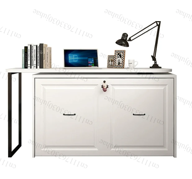Multifunctional Study Living Room Invisible Bed Cabinet Desk Bookcase Integrated Dual-Purpose Balcony Folding Bed Retractable