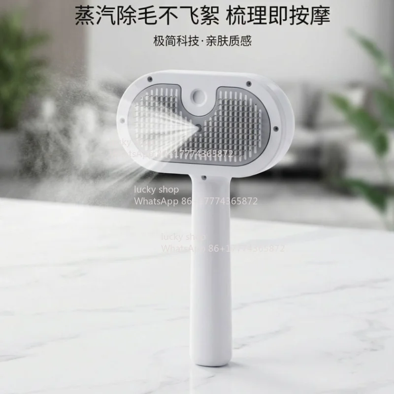 White One-click Push Comb To Remove Floating Hair Pet Brush
