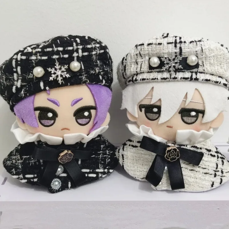

Новая плюшевая кукла ручной работы 10 см, модный аниме-стиль, высококачественный комплект с жемчужным беретом, бантом и накидкой, подарки на день рождения для мальчиков и девочек