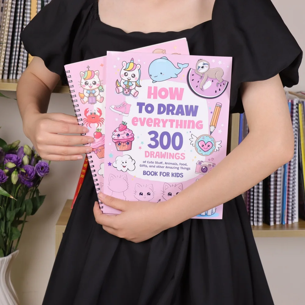 كتاب تلوين - كيفية رسم كل شيء: 300 رسومات أشياء لطيفة، كتب رسومات بسيطة بخطوة، مستلزمات فنية للأطفال #3