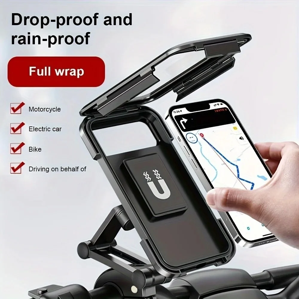 

New Adjustable 360° Rotating Waterproof Anti-Shock Bike/Motorcycle Phone Mount TouchscreenRetractable Bike Phone Holder