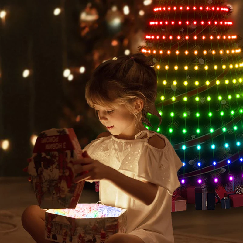 Guirxiété lumineuse Bluetooth pour décoration d'arbre de Noël, image de bricolage, 2.1m, convient pour la décoration de Noël