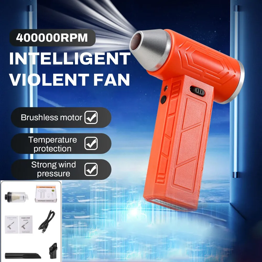 

Turbo Jet Blower 400000RPM Powerful Air Blower Brushless Motor Turbo Jet Fan Wind Speed 55m/s 8000mAh Souffleur Air Puissant