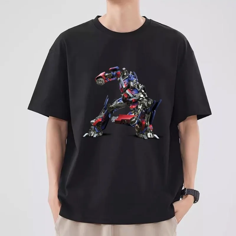 T-TRANSFORMERS Moive T Shirt Men Couple Combination Clothes Short Sleeve Collar Fashion T-shirt Women Cotton