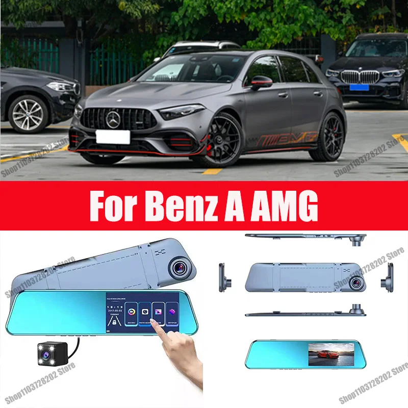 For Benz A AMG GT carplay Android GPS Dash Cam AUX FM Radio Dashcam Car Camera Stream RearView Mirror Drive Recorder