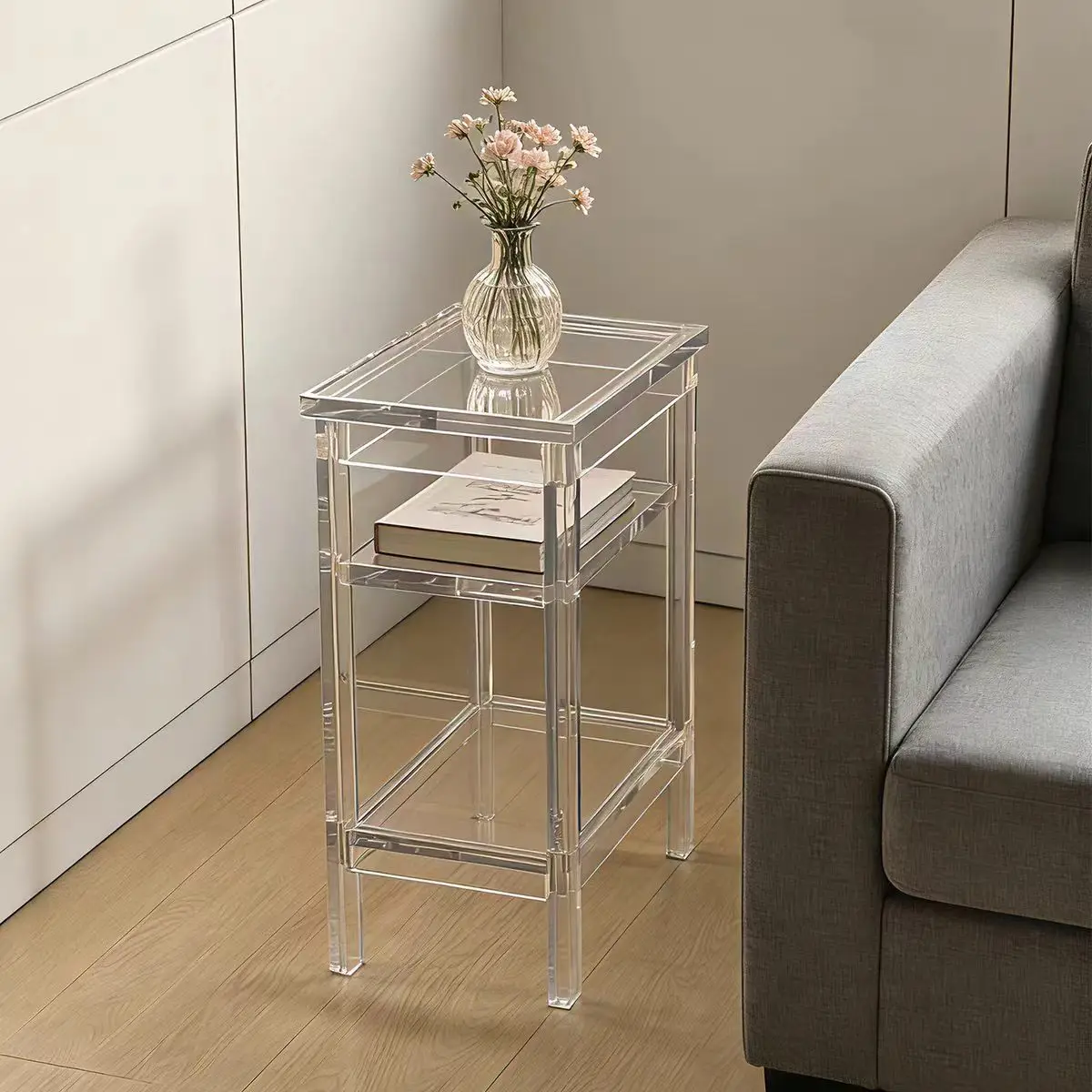 vw-Modern Multicolor Acrylic Customized 3-Drawer Nightstand Storage Cabinet for Bedroom Hotel Home Bar & Living Room~