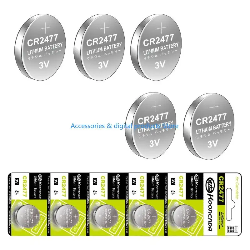 77JD CR2477 3V Button Batteries 10/5-Unit High Capacity Power Supply for Daily Use