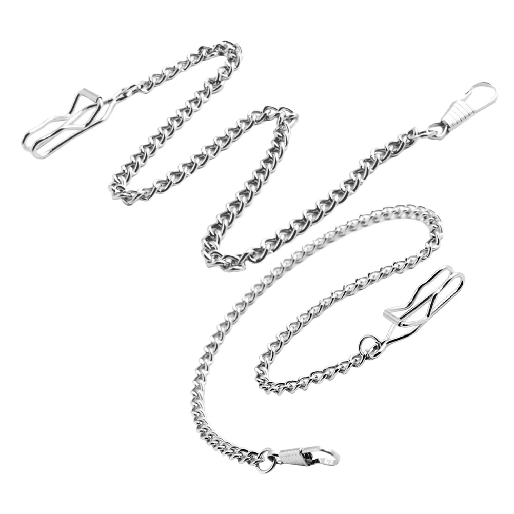 

2pcs Vintage Metal For Men Trousers Pants Clothes Decor Wallet Durable Retro Clip Stainless Steel Diy Chains Pocket Chain