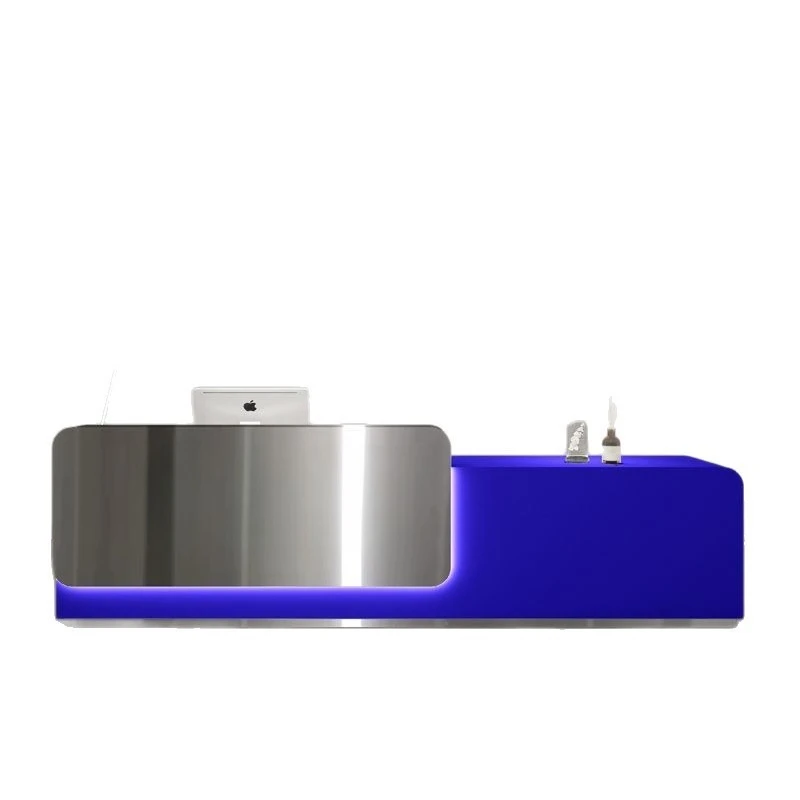 Modern stainless steel clothing store checkout page Company reception desk