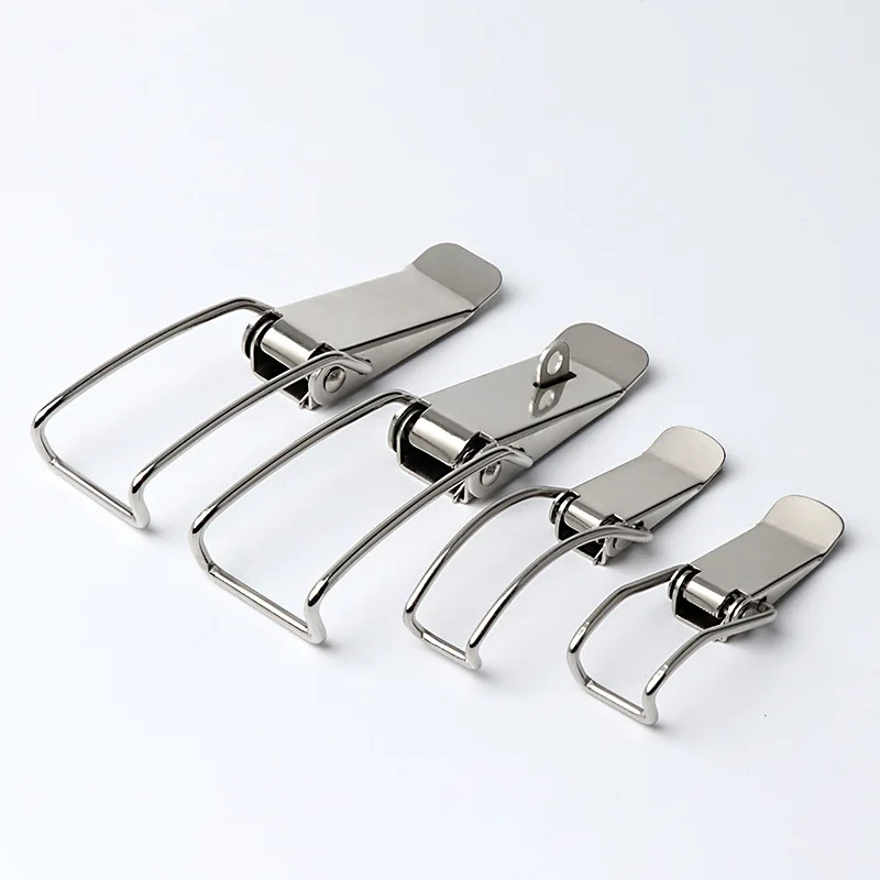 2Pcs Toggle Hasp Latch Catch Clasp Metal Box Locking Long Toggle Catch Buckle Loaded Hinges Furniture Hardware Accessories