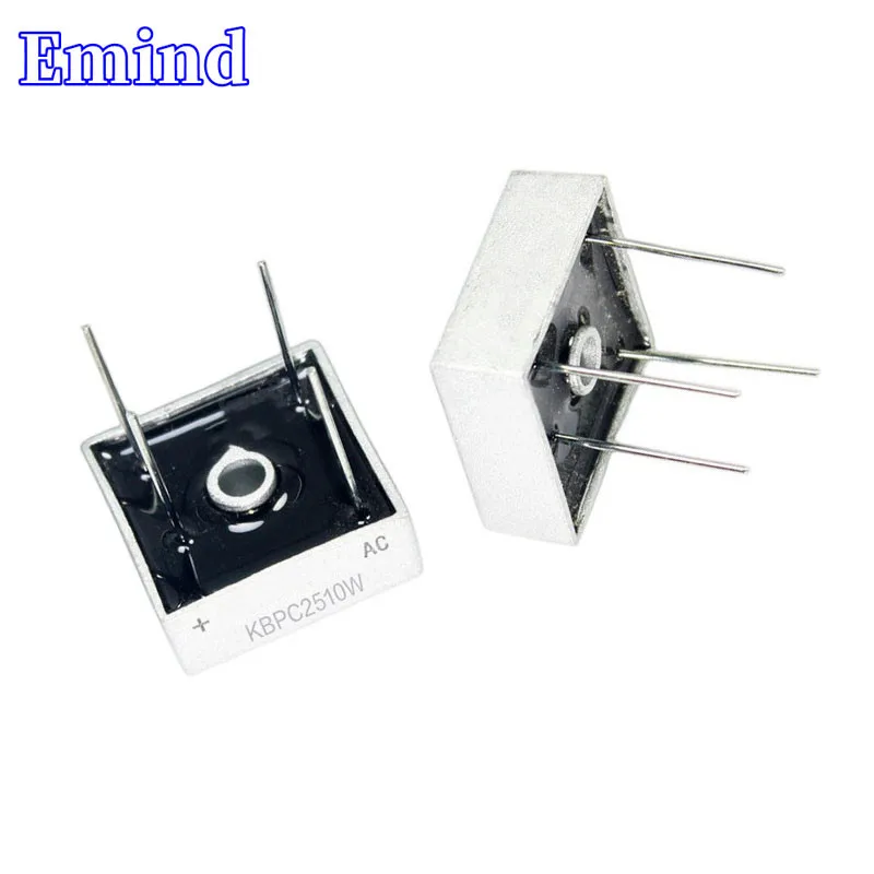 

2Pcs KBPC2510W Bridge Rectifier 25A/1000V DIP-4 Square Bridge Cuttable Feet GBU Footprint Bridge Stack