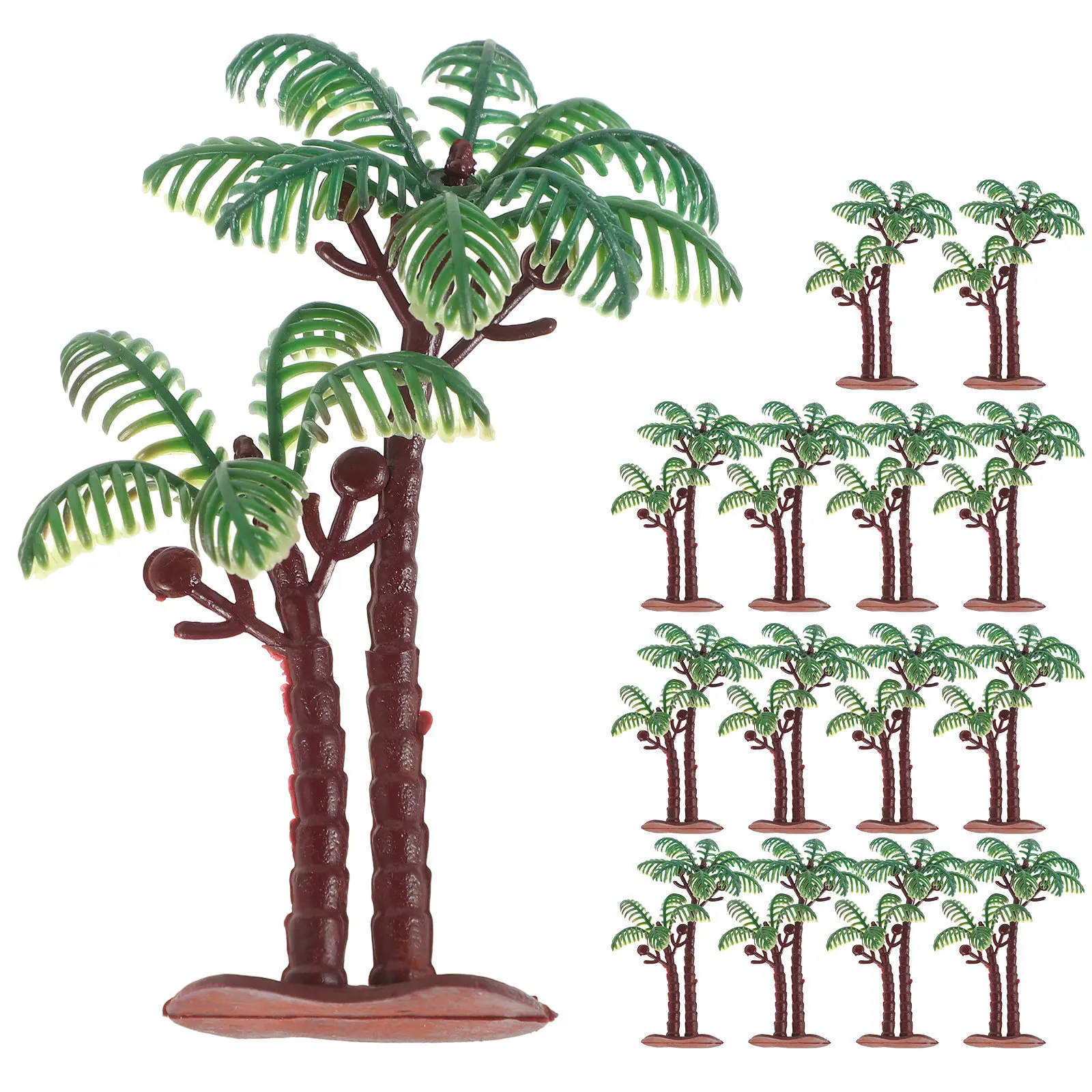 Aquarium Planted Sand - 15Pcs Plastic Coconut Tree Decor 8Cm