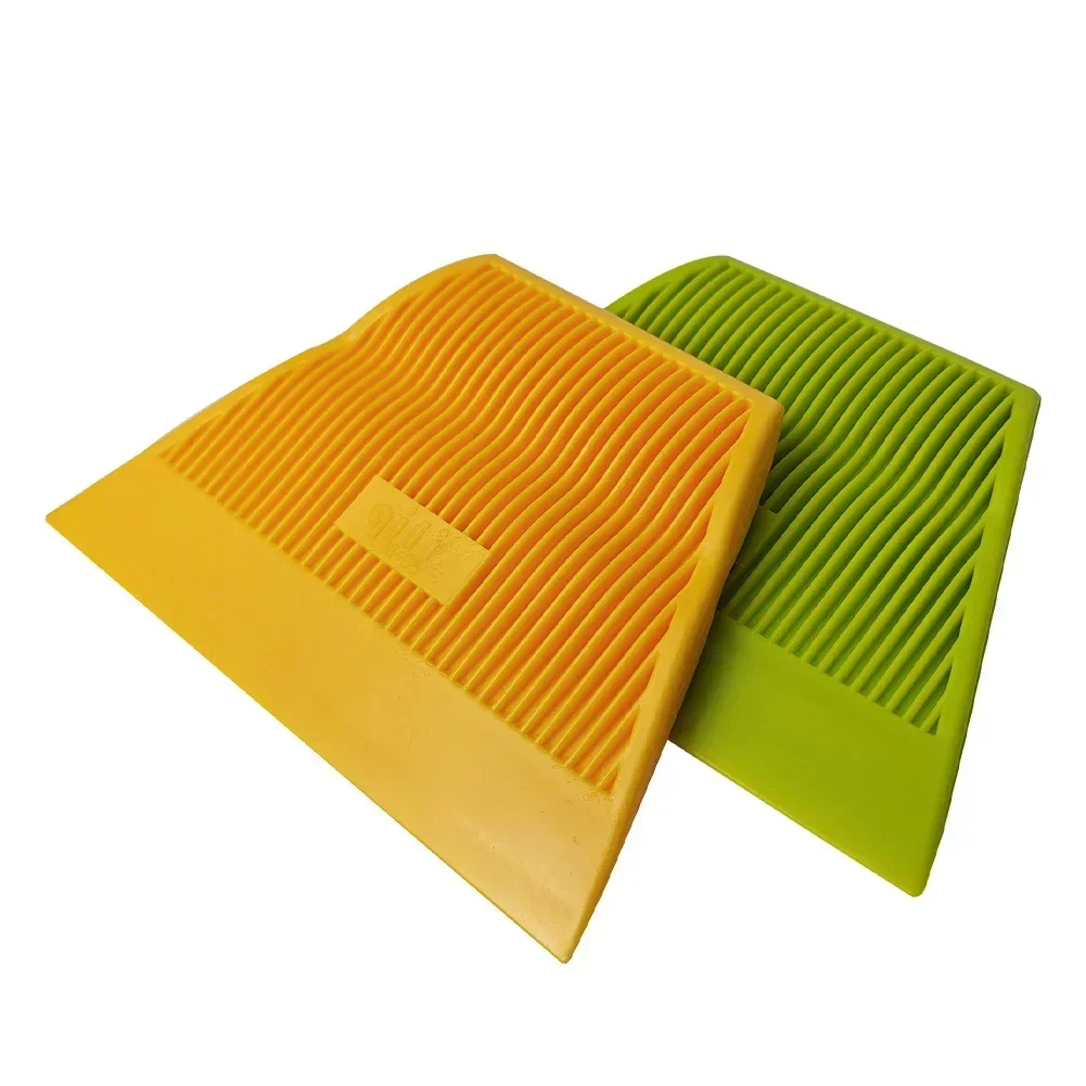 Trapezoidal Squeegee Car Vinyl Film Wrapping Tool Scraper Window Tinting Wallpaper Installing Medium Soft Green and Hard Yellow