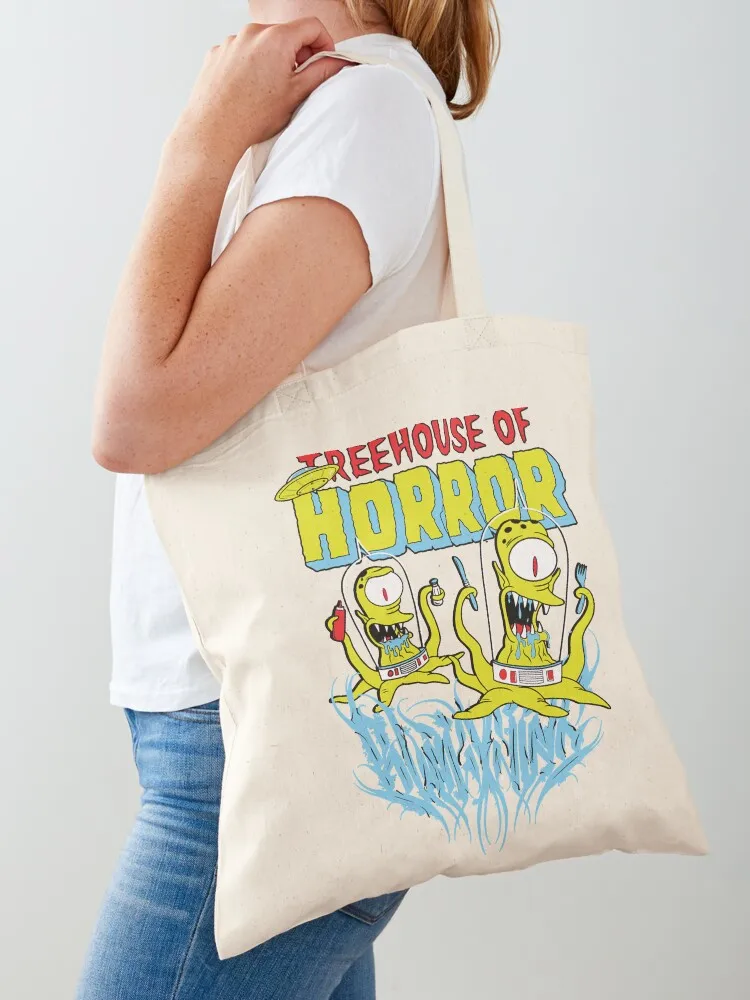 

Treehouse of Horror Kang and Kodos Tote Bag cute pouch bag Portable shopping bag Women's tote