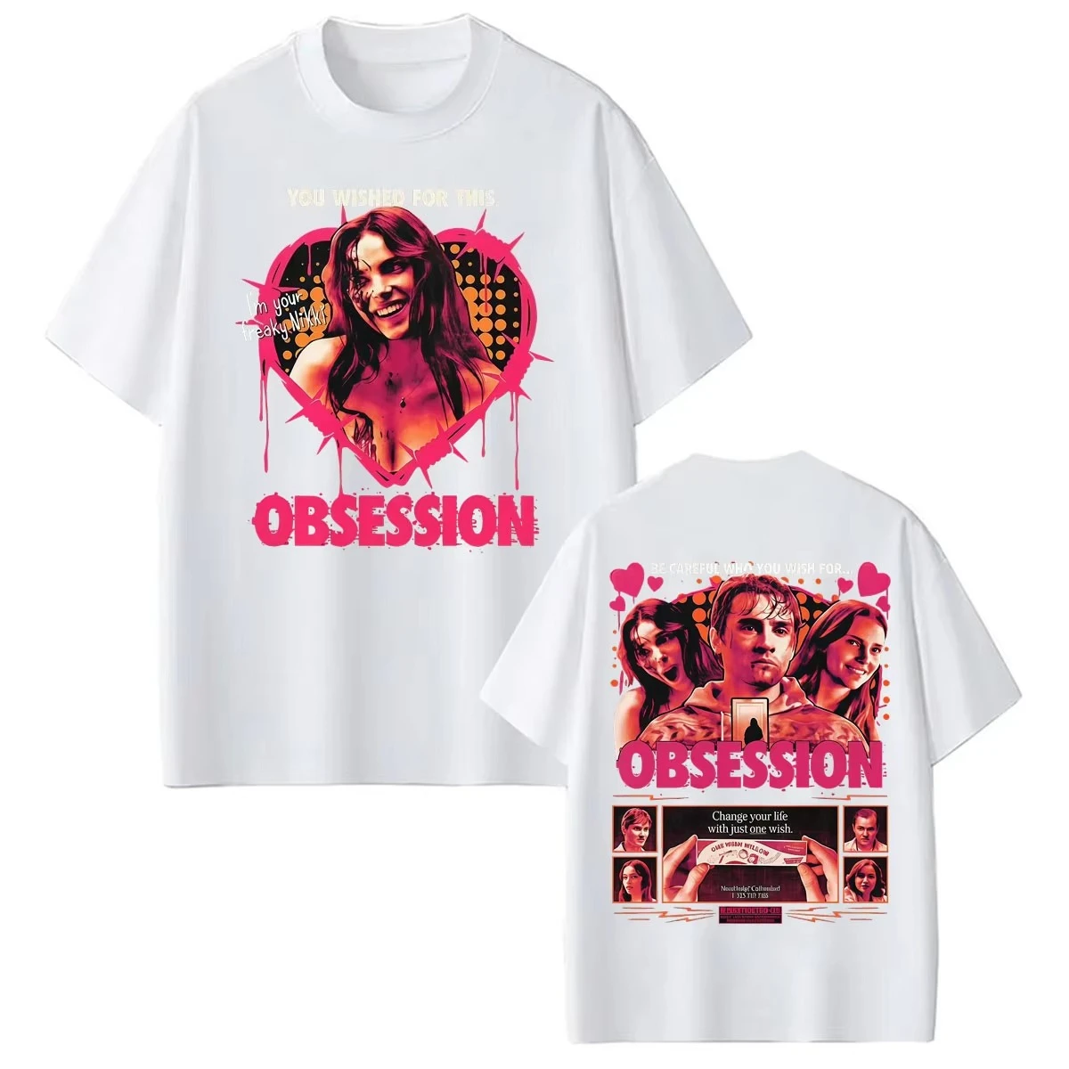 Hot Sale One Wish Willow Obsession Horror Pink Punk 2026 Movie T Shirt Unisex Casual Loose Short Sleeve Crew Neck Summer T-shirt