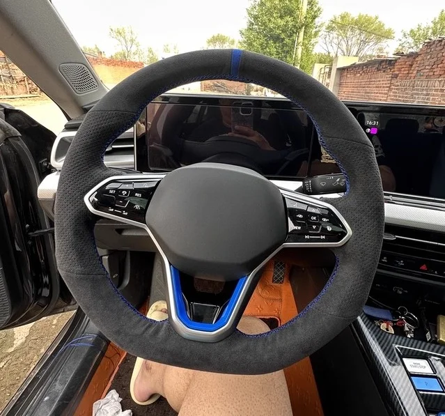

Suede Leather Golf 6 MK7 MK6 MK5 NK Car Accessories Resistant Customized Car Steering Wheel Cover For Volkswagen VW Golf 7