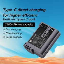 FB EN-EL15 EN-EL15C Battery With USB-C Type-C Charging Port for Nikon Z8 Z7 Z7II Z6II Z5 D7500 D7200 D7100 D7000 D850 D810 D800