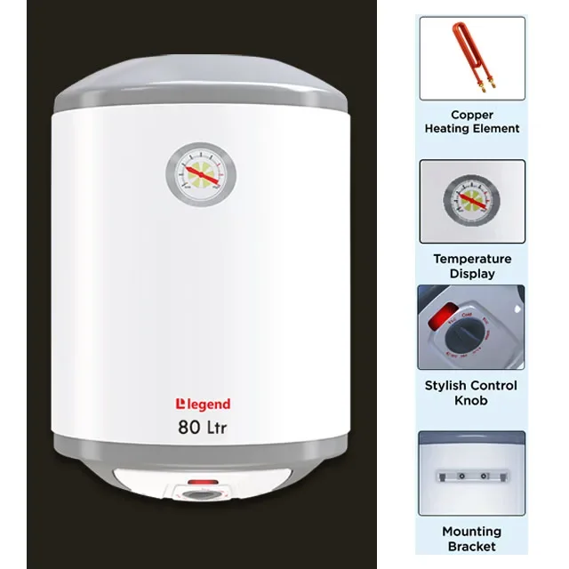 Electric Water Heater 80Liter Capacity High Comfort Domestic Hot Water Heater Enamel Coated Bathroom Kitchen Water Heater