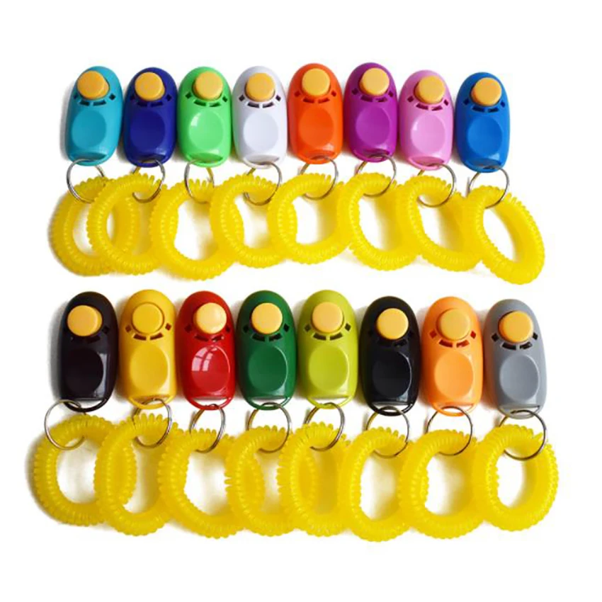 Portable Universal Remote Control Animal Dog Clicker Sound Trainer, Wrist Band Button Whistle Pet Training Manage Tool Accessory