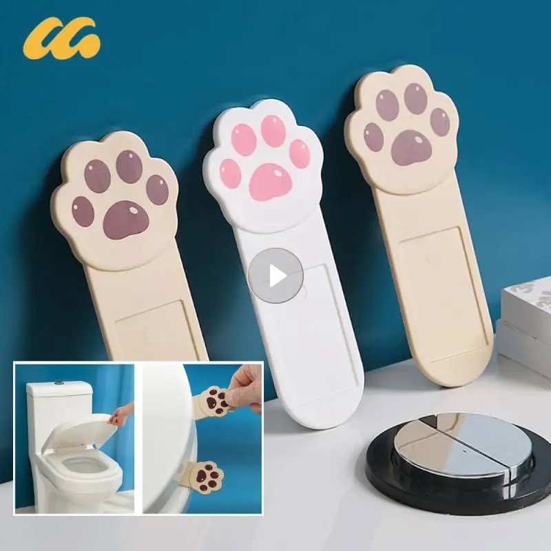 Toilet Seat Lifter Cute Cartoon Toilet Lid Lifter Creative Cat Claw Lid Lifter Flap Opener Isolate Bacterium Bathroom Household