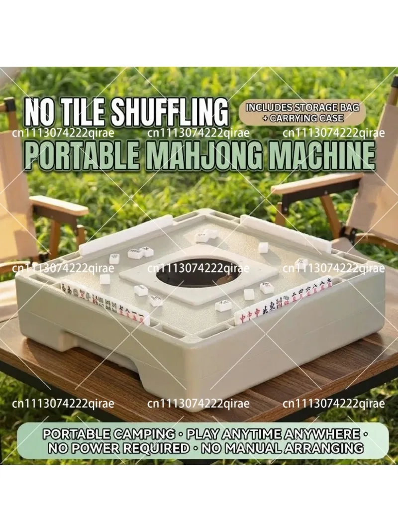 Portable Mini Automatic Mahjong Machine Silent Compact Travel Camping Mahjong Tiles Set