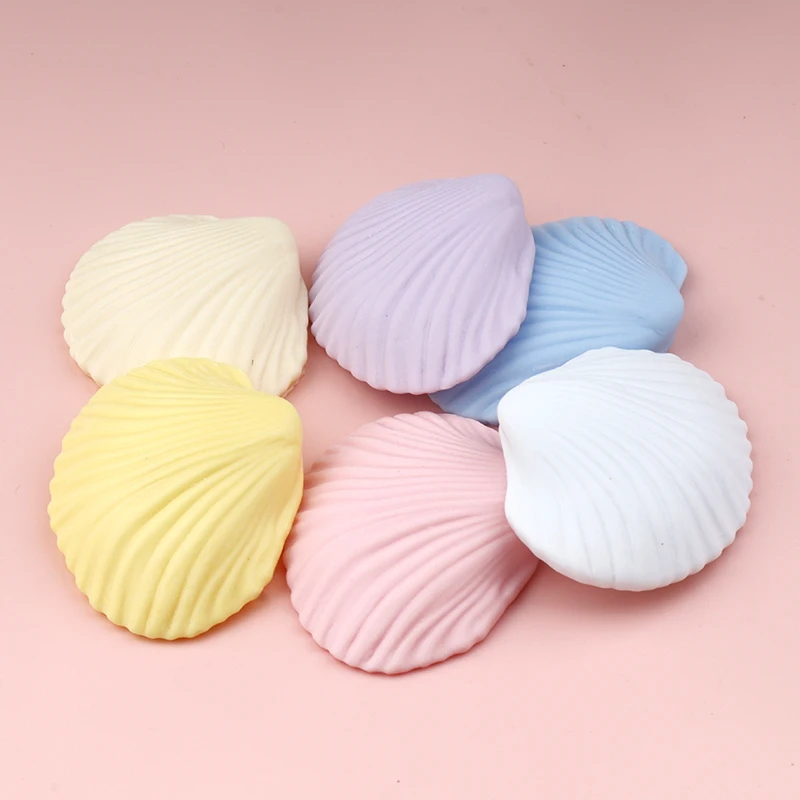 6/60pcs Large Shells Resin Accessories Home Decor Hair Supplies DIY Flatback Dollhouse Decor Materials Handmade Art Craft