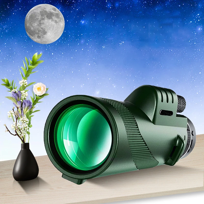 80*100 HD ZOOM Powerful Monocular Telescope Compact And Portable Dual-purpose Day And Night