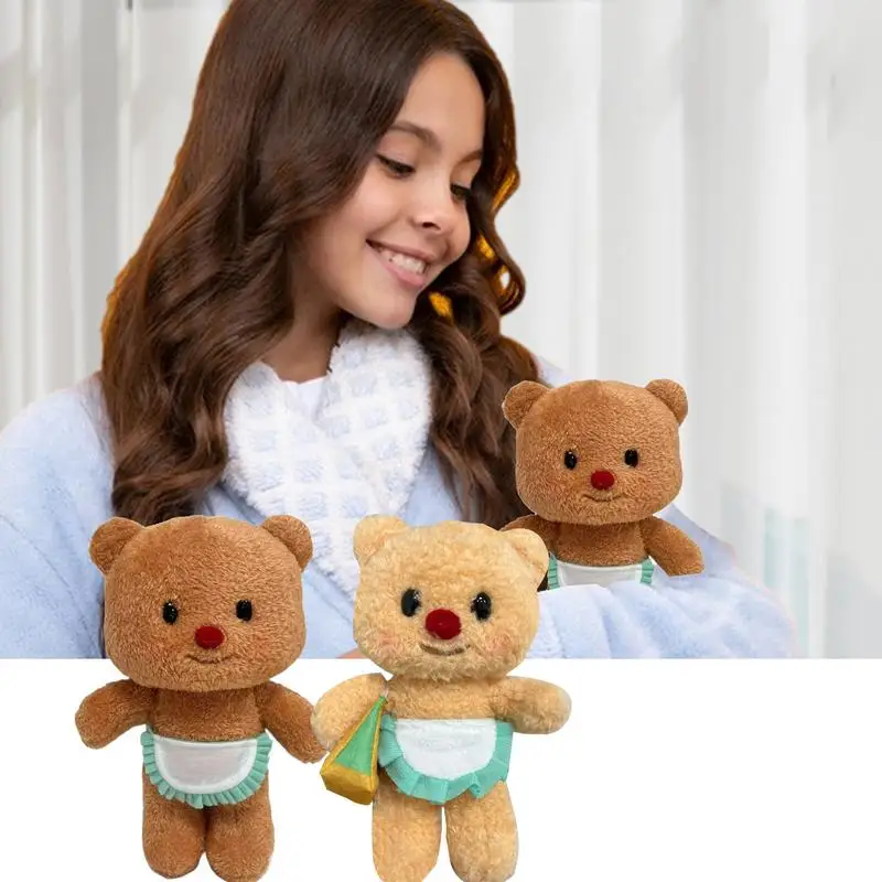 Stuffed Bears Plush Ultra Soft Plush Bear With Apron Fashionable Brown Animal Plushies Plush Doll Toy Stuffed Animal For Home