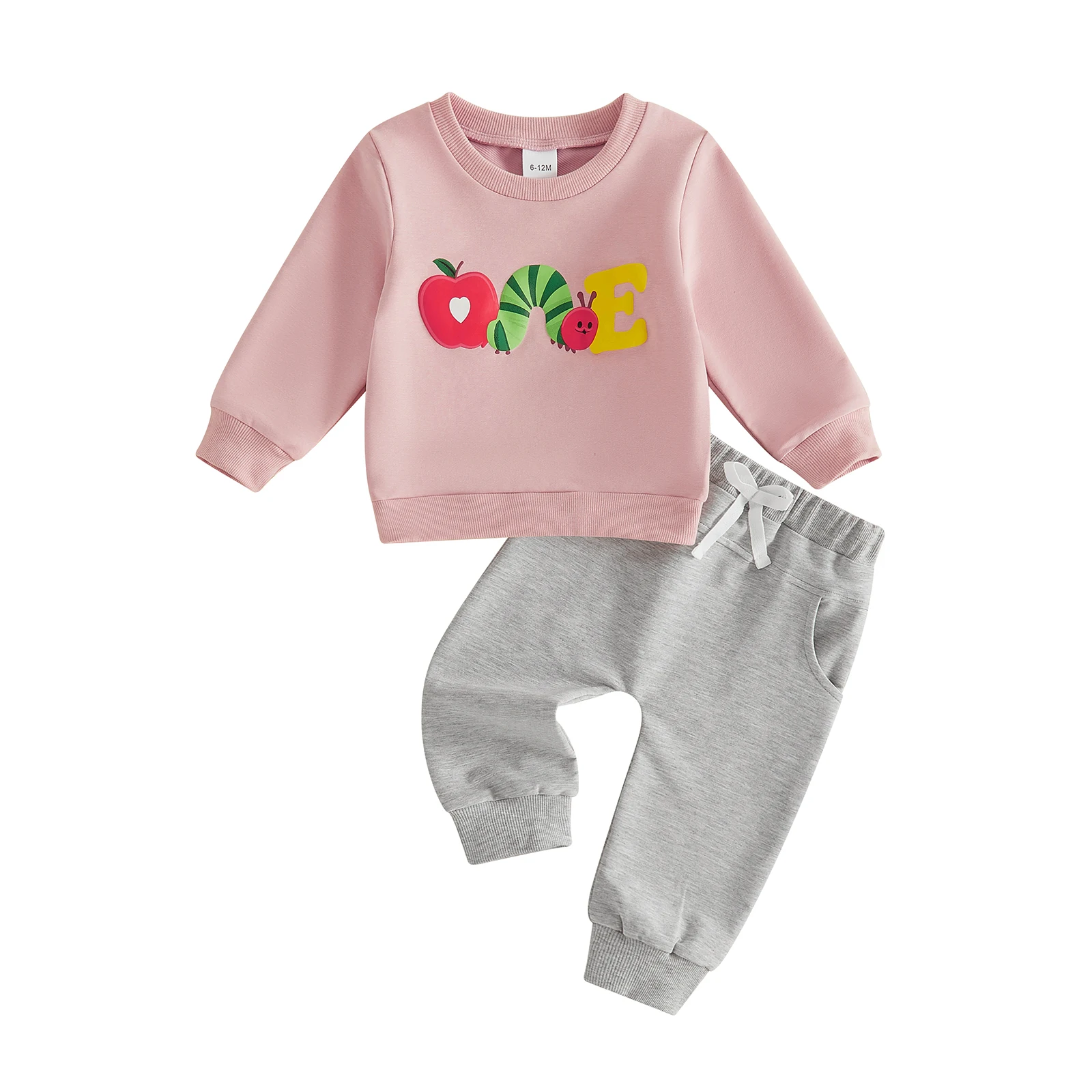 Baby Girl Birthday Outfits Long Sleeve Round Neck Sweatshirt Pants Set
